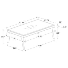 Carone Rectangular Glass Top Coffee Table White and Chrome - 707768