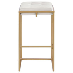 Nadia Square Padded Seat Bar Stool (Set of 2) Beige and Gold - 183646