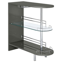Adolfo 3-tier Bar Table Glossy Grey and Clear - 101073