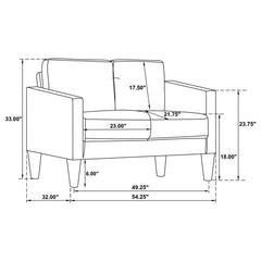 Ruth 2-piece Upholstered Track Arm Sofa Set Grey - 508365-S2