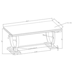 Antoine Rectangular Dining Table Chrome and Black - 107871