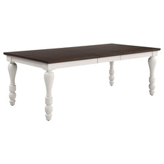 Madelyn Dining Table with Extension Leaf Dark Cocoa and Coastal White - 110381