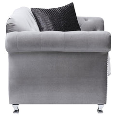 Frostine 3-piece Upholstered Tufted Sofa Set Silver - 551161-S3