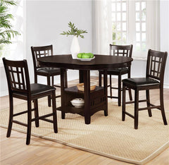 Lavon Upholstered Counter Height Stools Black and Espresso (Set of 2) - 102889