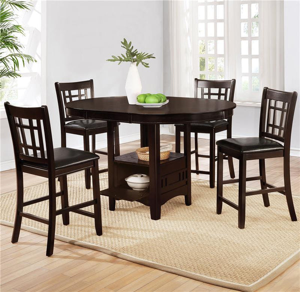 Lavon 5-piece Counter Height Dining Room Set Espresso and Black - 102888-S5