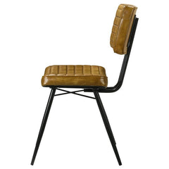 Misty Padded Side Chairs Camel and Black (Set of 2) - 110642