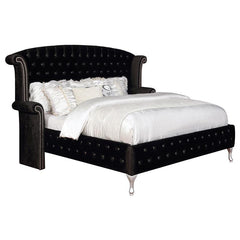 Deanna Upholstered California King Wingback Bed Black - 206101KW