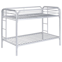Morgan Metal Twin Over Twin Bunk Bed Silver - 2256V