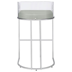 Thermosolis Acrylic Back Bar Stools Grey and Chrome (Set of 2) - 183406