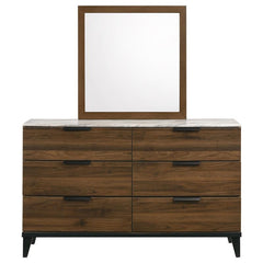 Mays 6-drawer Dresser with Mirror Walnut - 215963M