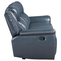 Sloane Upholstered Padded Arm Reclining Sofa Blue - 610271