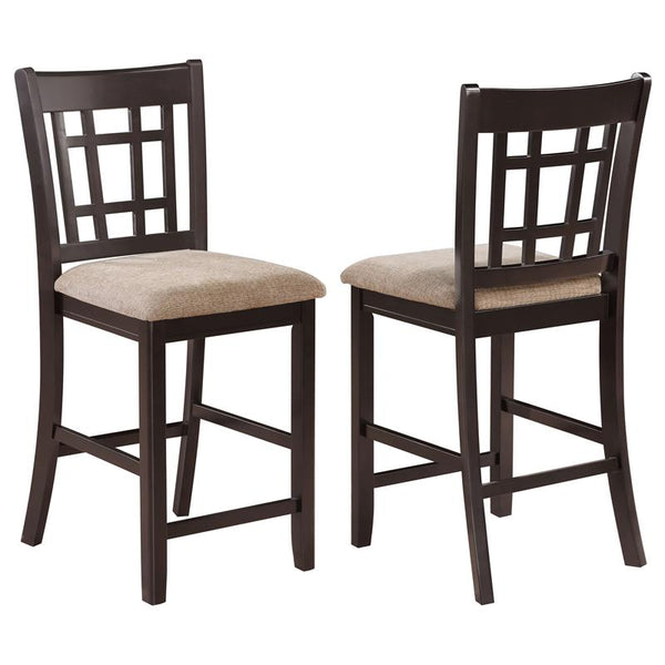 Lavon Lattice Back Counter Stools Tan and Espresso (Set of 2) - 105279