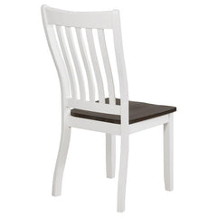 Kingman Slat Back Dining Chairs Espresso and White (Set of 2) - 109542