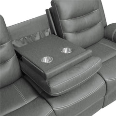 Nova 2-piece Upholstered Padded Arm Sofa Set Dark Grey - 602531-S2