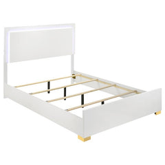 Marceline Wood Full LED Panel Bed White - 222931F