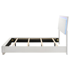 Felicity Wood Full LED Panel Bed White High Gloss - 203500F