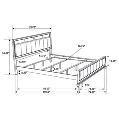 Barzini Wood California King Panel Bed Black - 200891KW