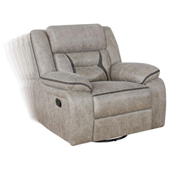 Greer 3-piece Upholstered Reclining Sofa Set Taupe - 651351-S3