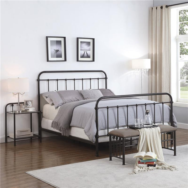 Livingston Metal Eastern King Open Frame Bed Dark Bronze - 300399KE