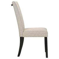 Malia Upholstered Solid Back Dining Side Chair Beige and Black (Set of 2) - 122342