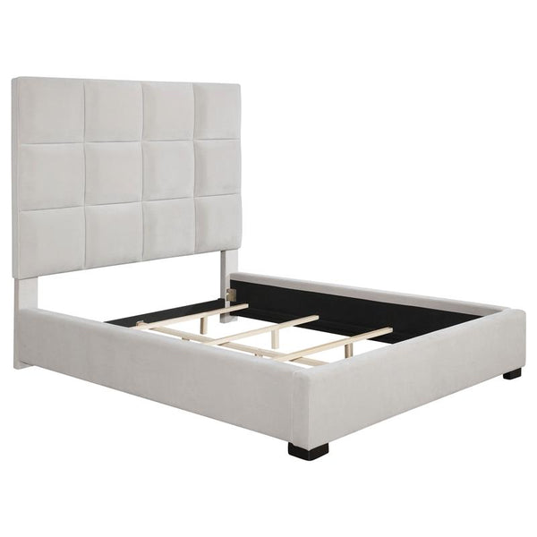 Panes Upholstered Queen Panel Bed Beige - 315850Q
