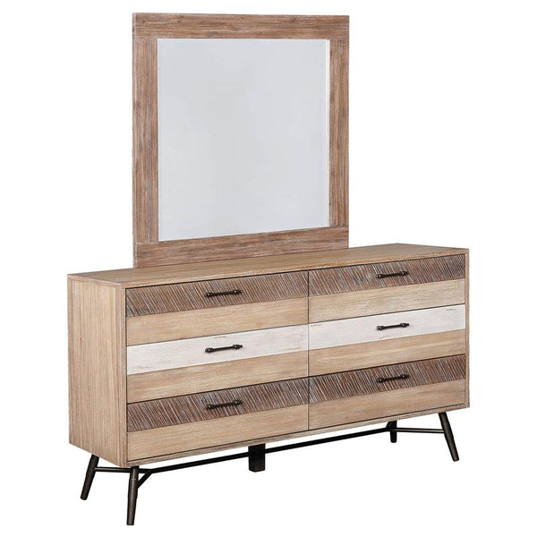 Marlow 6-drawer Dresser with Mirror Rough Sawn Multi - 215763M