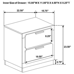 Caraway 2-drawer Nightstand White - 224772