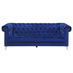 Bleker 2-piece Upholstered Tuxedo Arm Tufted Sofa Set Blue - 509481-S2