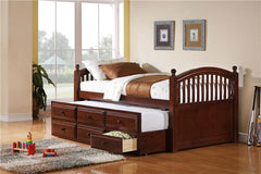 Norwood 3-drawer Twin Bed with Captains Trundle Chestnut - 400381T
