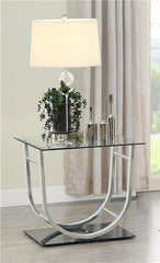 Danville Square U-Shaped Glass Top Side End Table Chrome - 704987
