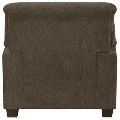 Clementine Upholstered Padded Arm Accent Chair Brown - 506573