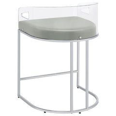 Thermosolis Acrylic Back Counter Height Stools Grey and Chrome (Set of 2) - 183405