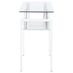Dyer Rectangular Glass Top Entryway Sofa Console Table White - 703439