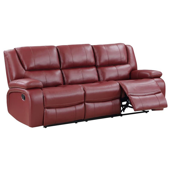 Camila Upholstered Motion Reclining Sofa Red - 610241