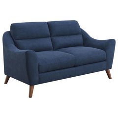 Gano 3-piece Upholstered Sloped Arm Sofa Set Navy Blue - 509514-S3