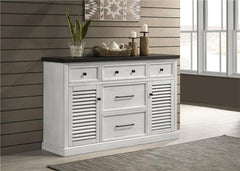 Aventine 5-drawer Dining Sideboard Buffet Cabinet with Cabinet Charcoal and Vintage Chalk - 108245