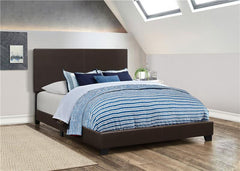 Dorian Upholstered Eastern King Panel Bed Brown - 300762KE