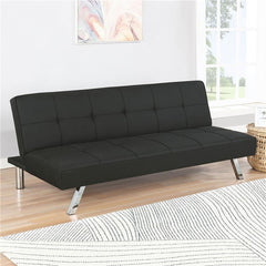 Joel Upholstered Tufted Convertible Sofa Bed Black - 360281