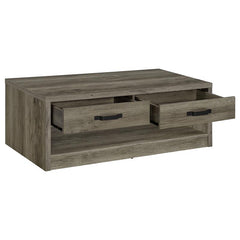 Felix 2-drawer Engineered Wood Coffee Table Grey Driftwood - 707728