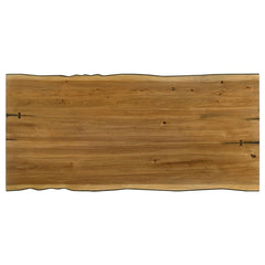 Bexley Live Edge Trestle Dining Table Natural Honey and Espresso - 110331