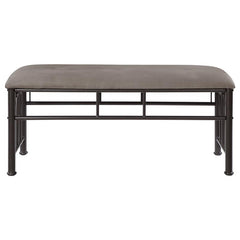 Livingston Microfiber Upholstered Bench Brown and Bronze - 301396