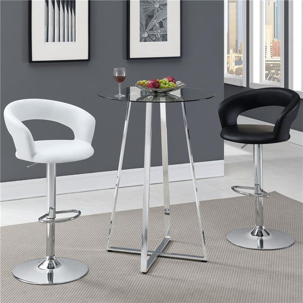 Zanella Glass Top Bar Table Chrome - 100026