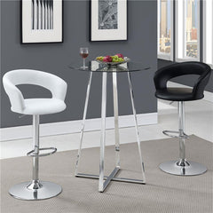 Zanella Glass Top Bar Table Chrome - 100026