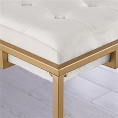 Nadia Square Padded Seat Counter Height Stool (Set of 2) Beige and Gold - 183645