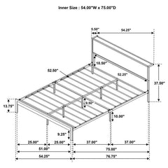 Ricky Metal Full Panel Bed Light Oak - 302144F