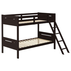 Littleton Wood Twin Over Twin Bunk Bed Espresso - 405051BRN