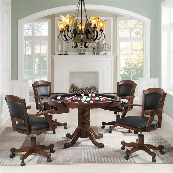 Turk 3-in-1 Round Pedestal Game Table Tobacco - 100871