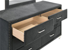 Melody 6-drawer Upholstered Dresser Grey - 223383
