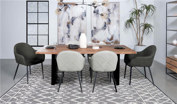 Emma Upholstered Dining Arm Chair Charcoal and Black (Set of 2) - 115593