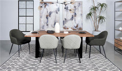 Emma Upholstered Dining Arm Chair Charcoal and Black (Set of 2) - 115593